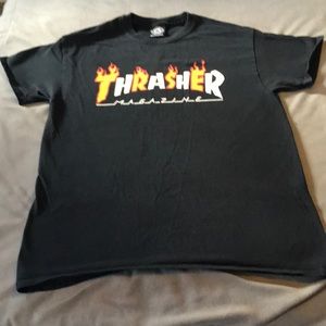 Thrasher tshirt white and flame